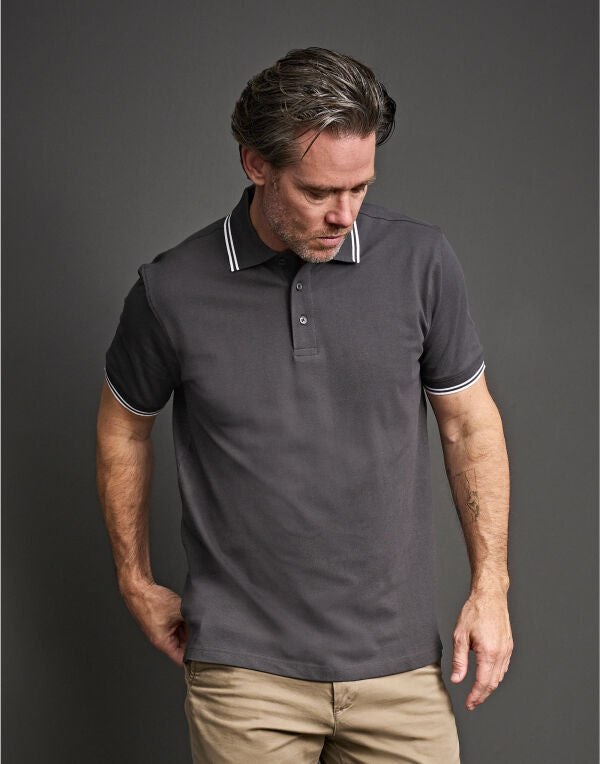 Tee Jays Mens Luxury Stripe Stretch Polo