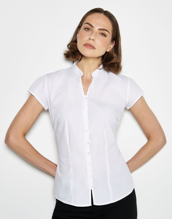 Kustom Kit Ladies Mandarin Collar Blouse