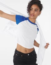 Bella Women's Micro Rib Raglan Baby Tee