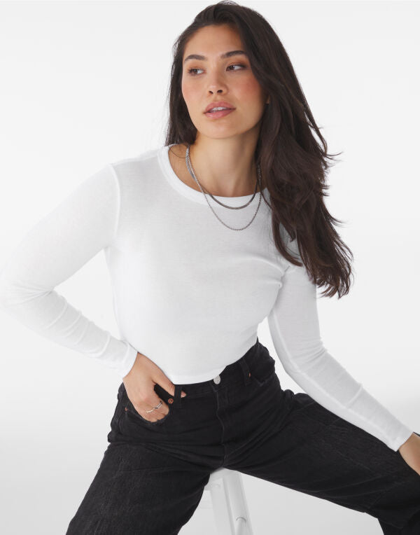 Bella Women's Micro Rib Long Sleeve Tee