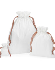 Westford Mill Cotton Bag W Ribbon Cord
