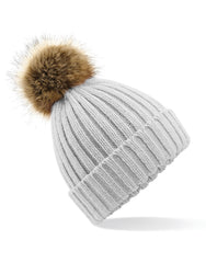 Beechfield Fur Pop Pom Chunky Beanie