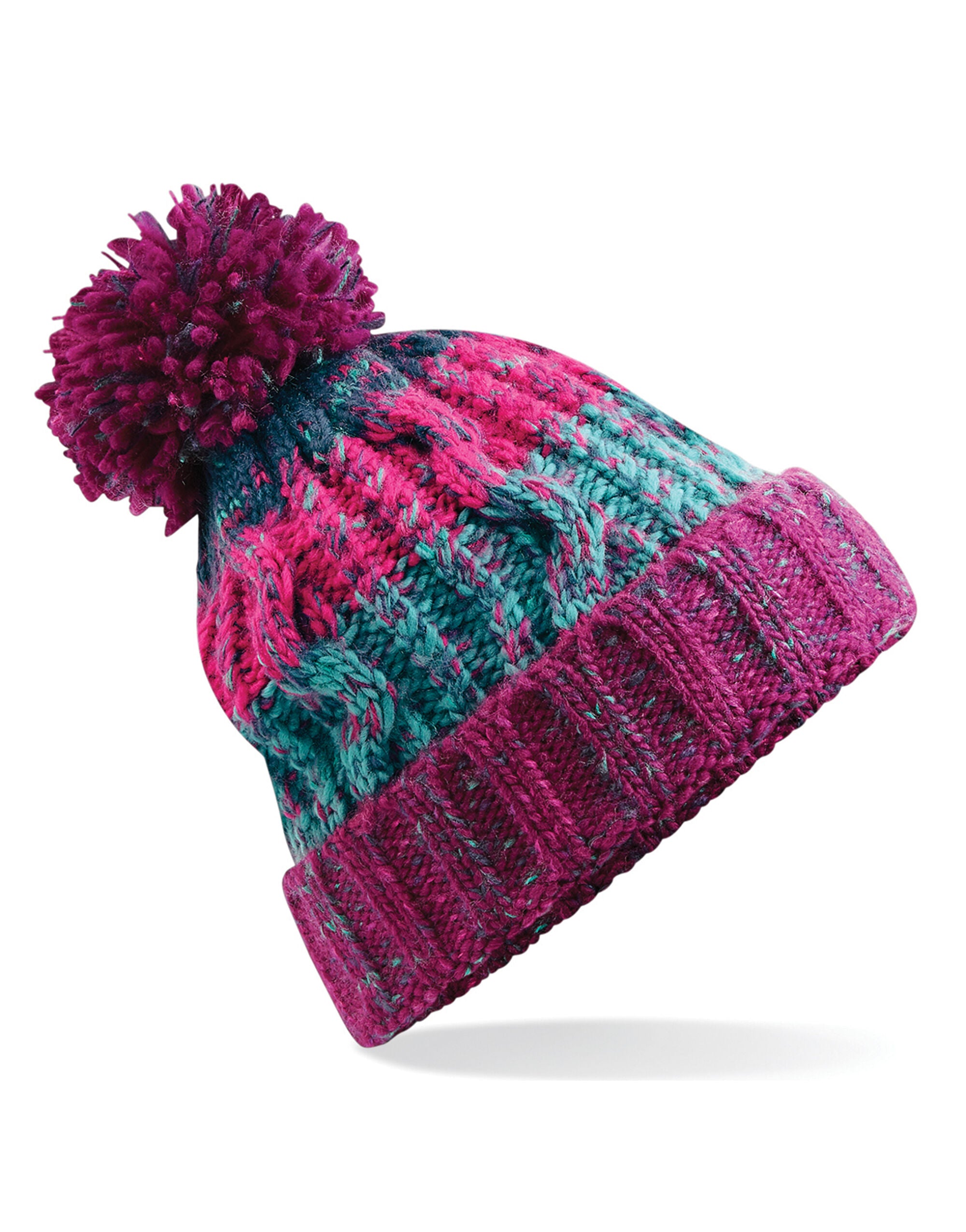 Beechfield Corkscrew Pom Pom Beanie